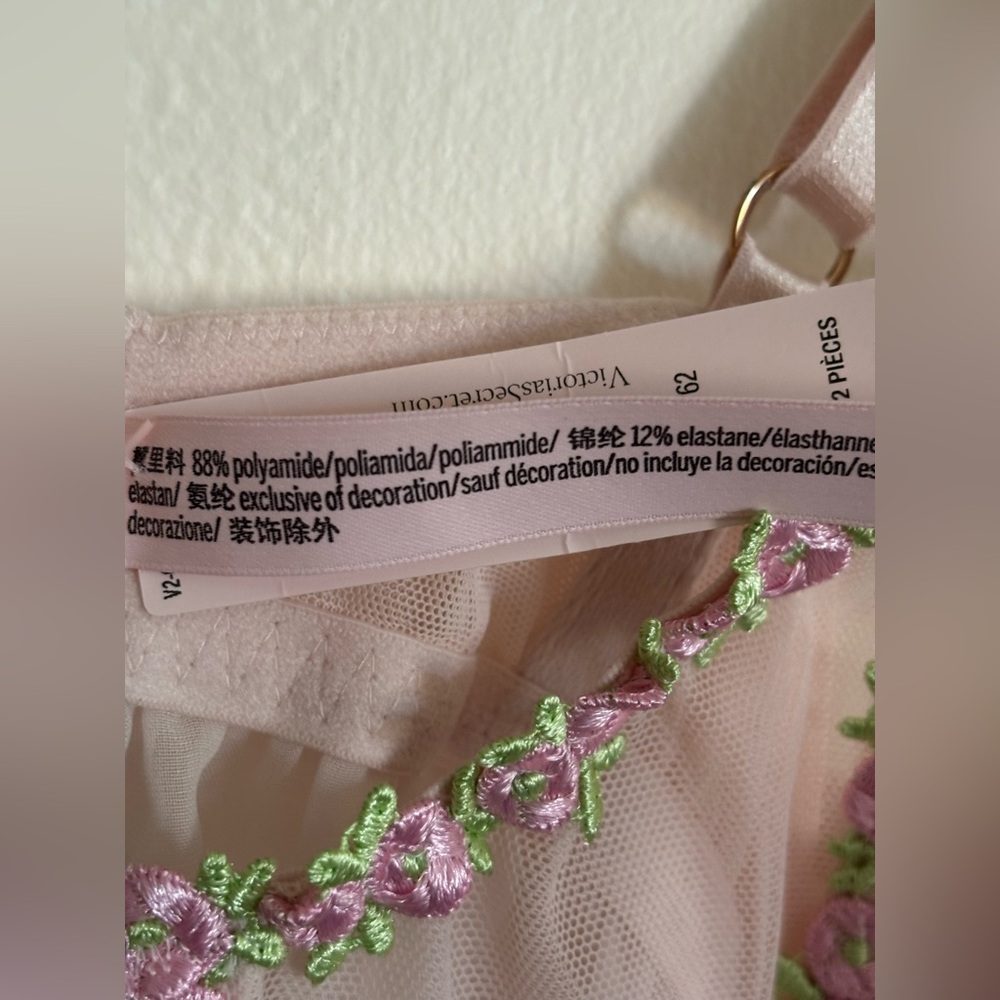 Victoria's Secret Very Sexy Rosebud Embroidery Unlined Corset Babydoll  Chemise - Picture 10 of 12